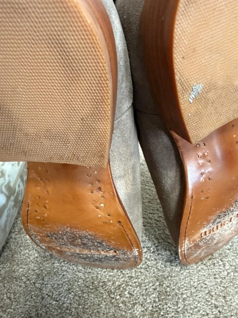 freebird Taupe Suede Chelsea Boots with Brown Elastic